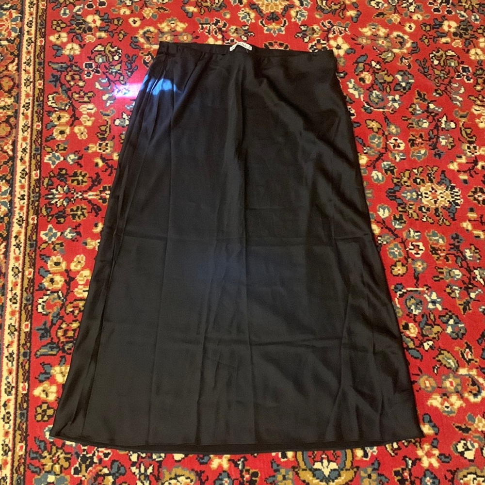 Abercrombie Black Satin Maxi Skirt
